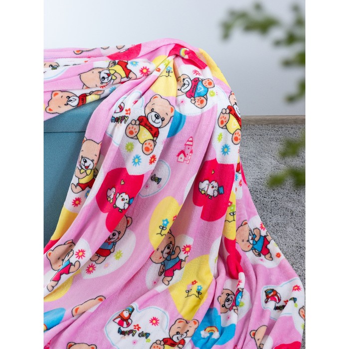 Плед Happy teddy bear, размер 100х150 см, цвет розовый 
Плед Happy teddy bear, размер 100х150 см, цвет розовый