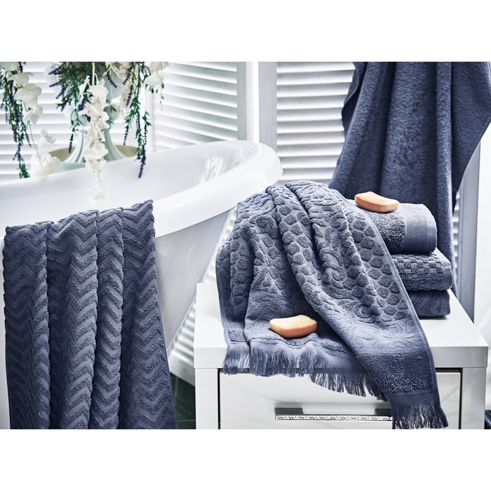 Полотенце махровое Ocean, размер 50х90 см, цвет синий 
Полотенце махровое Ocean, размер 50х90 см, цвет синий