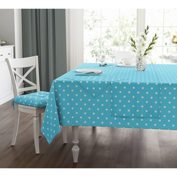 Скатерть Blue polka dot, размер 110х140 см, цвет голубой 
Скатерть Blue polka dot, размер 110х140 см, цвет голубой