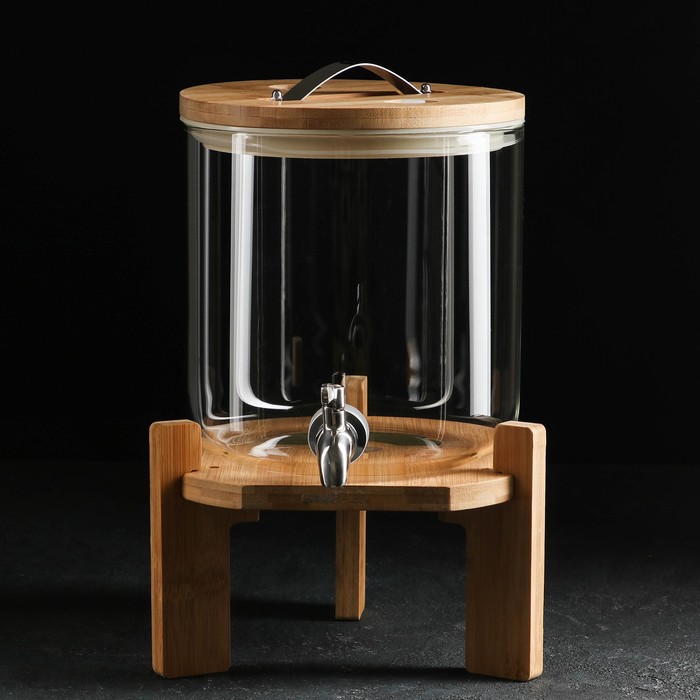 Кувшин стеклянный на подставке с краником «Банка», 5 л, толщина 5 мм
Кувшин стеклянный на подставке с краником «Банка», 5 л, толщина 5 мм