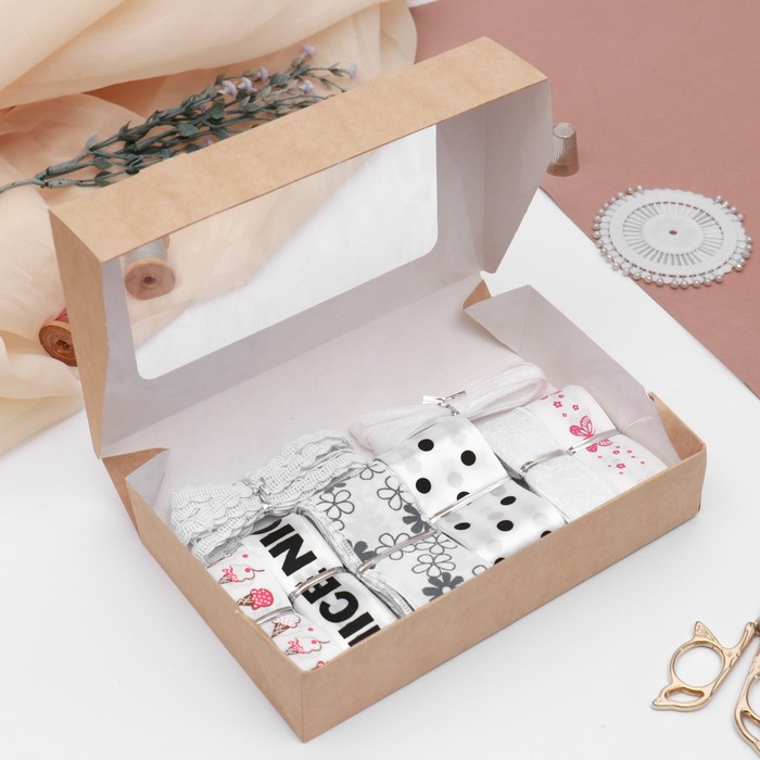 Набор лент «Ассорти», 2 м, 8 шт, цвет белый
Набор лент «Ассорти», 2 м, 8 шт, цвет белый