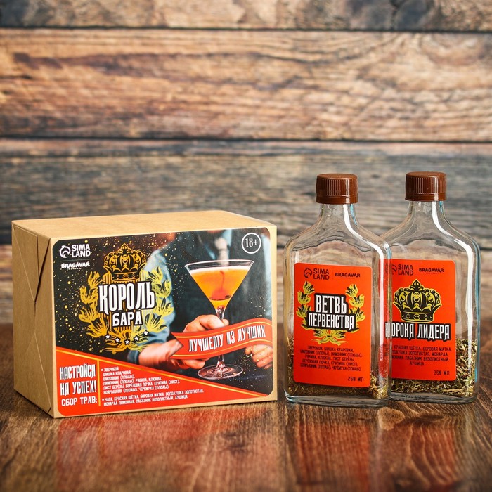 Сбор трав для изготовления настоек «Король бара»: 2 шт. x 250 мл.
Сбор трав для изготовления настоек «Король бара»: 2 шт. x 250 мл.
