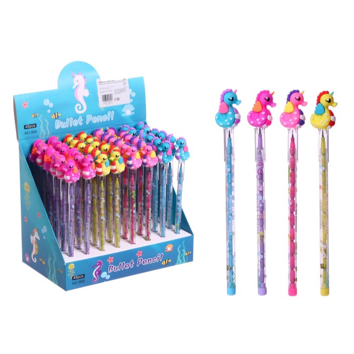 Карандаш-прикол Calligrata "Морской конек", секционный, МИКС 
Карандаш-прикол Calligrata "Морской конек", секционный, МИКС