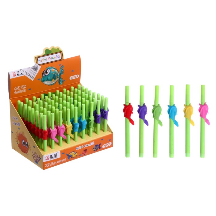 Карандаш секционный, тренажёр для исправления техники письма "Дельфин", корпус МИКС