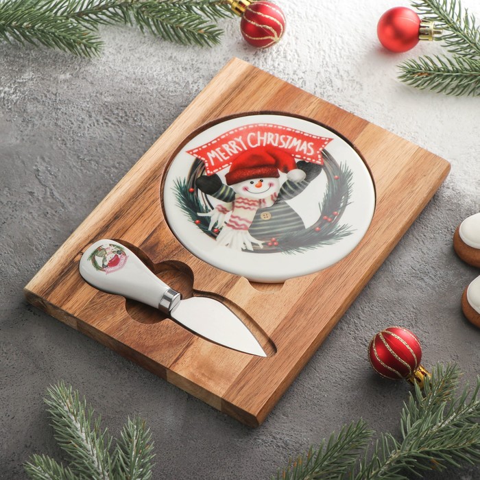 Набор для подачи сыра «Снеговик», нож, 21×15,5×1,5 см, прямоугольный, акация
Набор для подачи сыра «Снеговик», нож, 21×15,5×1,5 см, прямоугольный, акация