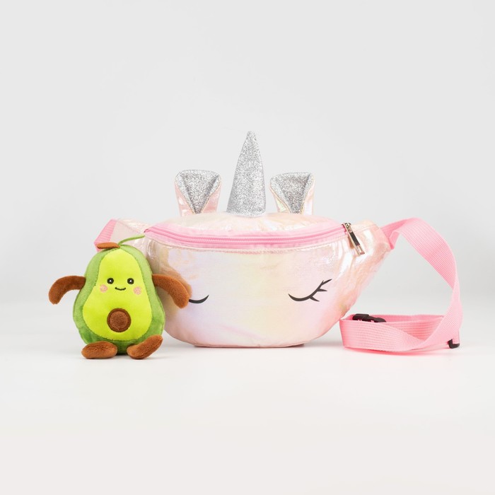 Сумка на пояс с игрушкой авокадо, розовая
Сумка на пояс с игрушкой авокадо, розовая