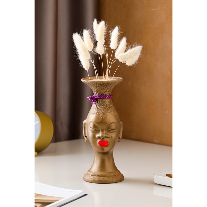 Ваза керамическая "Обама", настольная, бронзовый цвет, 24 см, микс 
Ваза керамическая "Обама", настольная, бронзовый цвет, 24 см, микс