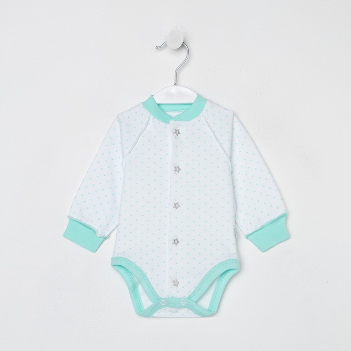 Боди детское, цвет белый/мятный, рост 56
Боди детское, цвет белый/мятный, рост 56