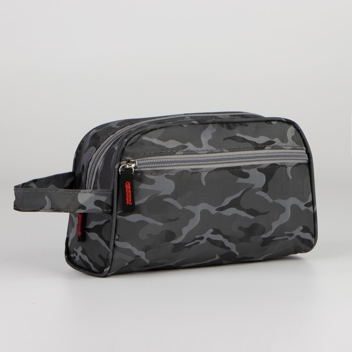 Косметичка на молнии, наружный карман, цвет серый 
Косметичка на молнии, наружный карман, цвет серый