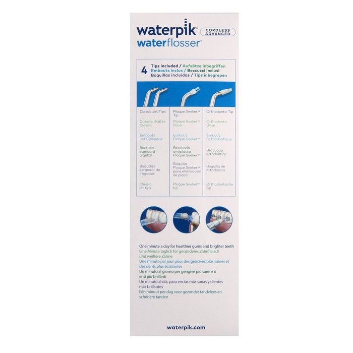 Ирригатор Waterpik WP-562ЕU, портативный, 180 мл, 4 насадки, 3 режима, черный
Ирригатор Waterpik WP-562ЕU, портативный, 180 мл, 4 насадки, 3 режима, черный