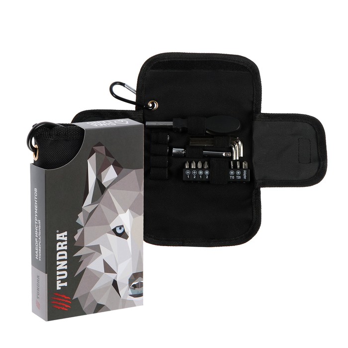 Набор инструментов ТУНДРА, подарочный чехол с карабином, 19 предметов
Набор инструментов ТУНДРА, подарочный чехол с карабином, 19 предметов