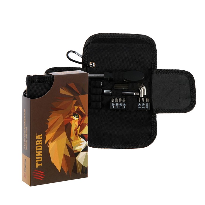 Набор инструментов ТУНДРА, подарочный чехол с карабином, 19 предметов
Набор инструментов ТУНДРА, подарочный чехол с карабином, 19 предметов