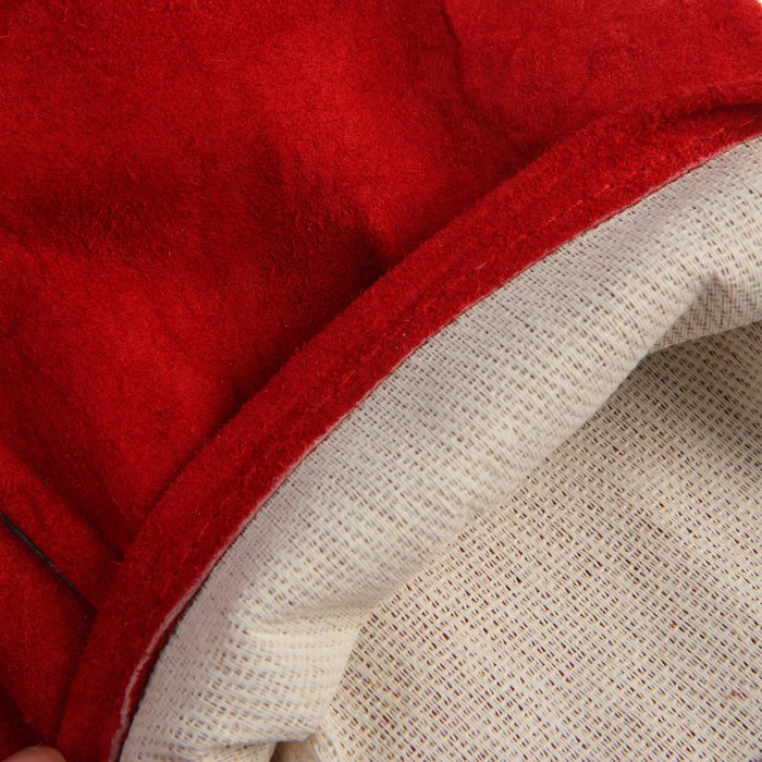 фото Краги сварщика спилковые 5-палые "трек", с подкладом-флис, красные