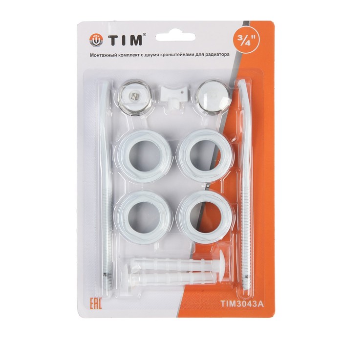 Комплект для подключения радиатора TIM 3043A, 1"x3/4", с двумя кронштейнами, 11 предметов
Комплект для подключения радиатора TIM 3043A, 1"x3/4", с двумя кронштейнами, 11 предметов
