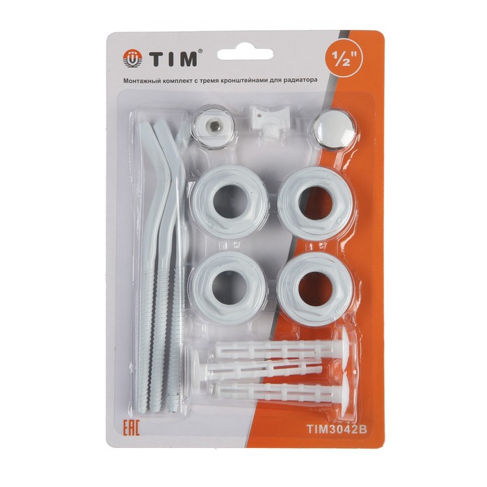 Комплект для подключения радиатора TIM 3042B, 1"x1/2", с тремя кронштейнами, 13 предметов
Комплект для подключения радиатора TIM 3042B, 1"x1/2", с тремя кронштейнами, 13 предметов
