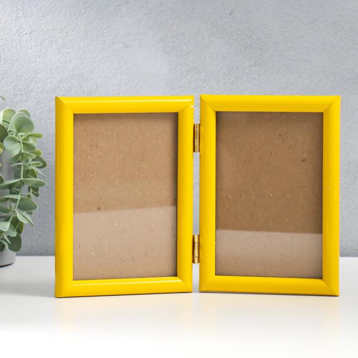 Фоторамка пластик двойная 10х15 см жёлтый
Фоторамка пластик двойная 10х15 см жёлтый