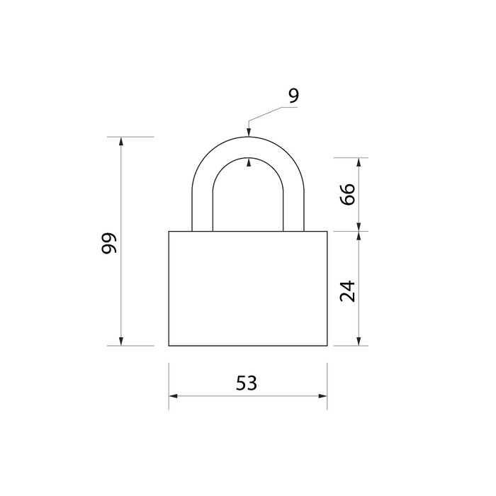 фото Замок навесной, тип 7, 52х95 мм, 3 ключа тундра