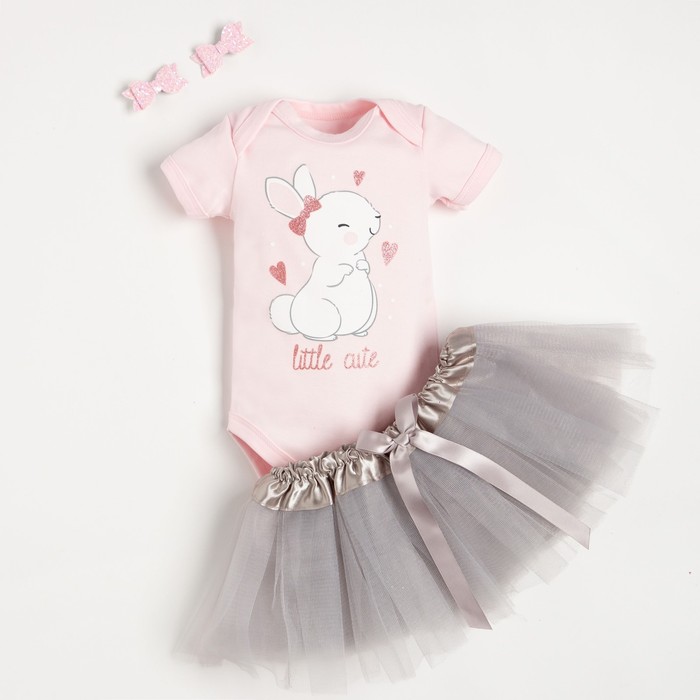 Набор Крошка Я: боди, юбка, заколки "Little cute", розовый/серый, рост 80-86 см
Набор Крошка Я: боди, юбка, заколки "Little cute", розовый/серый, рост 80-86 см