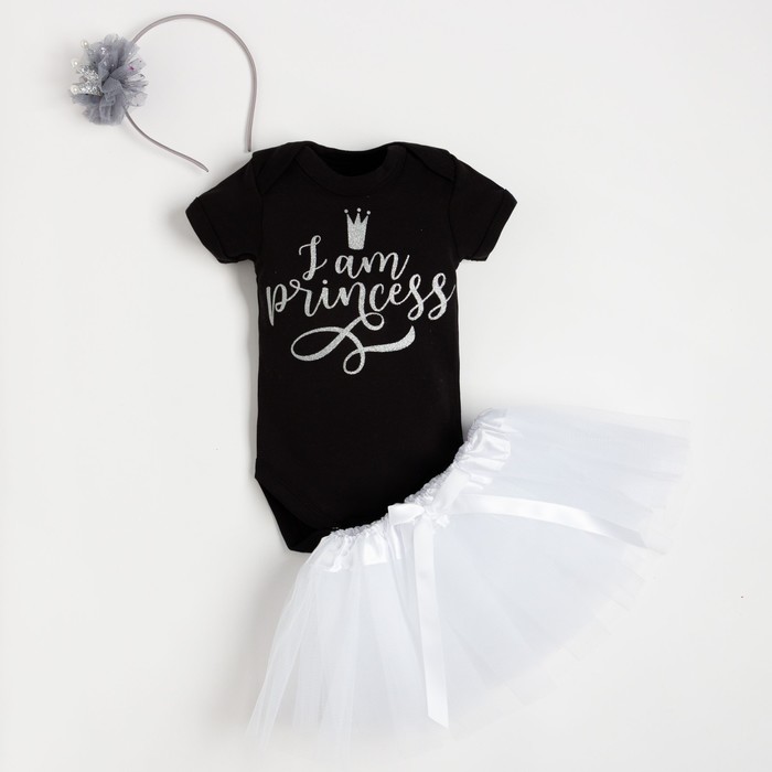 Набор Крошка Я: боди, юбка, ободок "Princess", черный/белый, рост 68-74 см
Набор Крошка Я: боди, юбка, ободок "Princess", черный/белый, рост 68-74 см