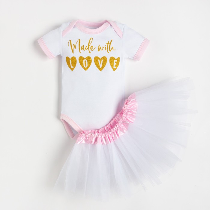 Набор Крошка Я: боди, юбка "Love", белый, рост 86-92 см 
Набор Крошка Я: боди, юбка "Love", белый, рост 86-92 см