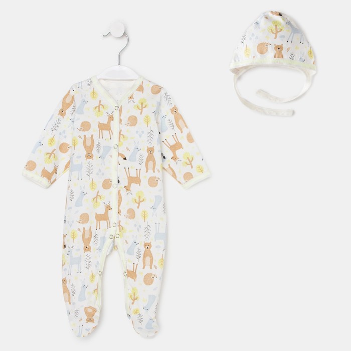 Комбинезон с чепчиком детский, молочный/голубой, рост 62 см
Комбинезон с чепчиком детский, молочный/голубой, рост 62 см