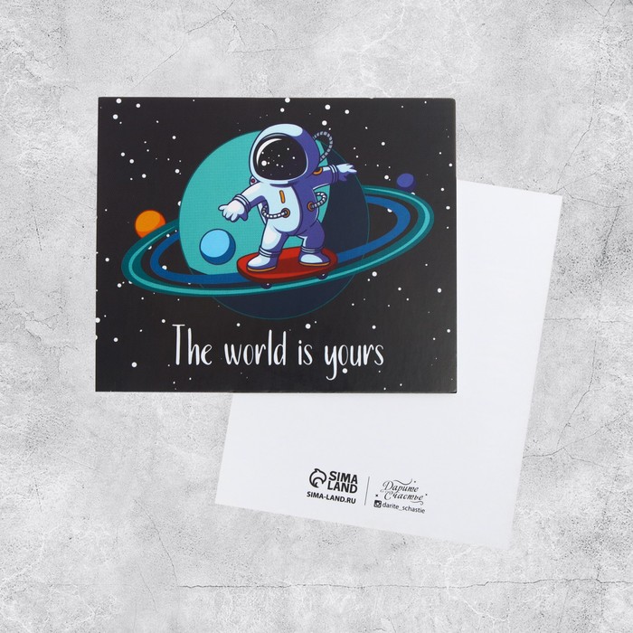 Открытка мини «Покори мир», космонавт, 8,8 х 10,7 см
Открытка мини «Покори мир», космонавт, 8,8 х 10,7 см