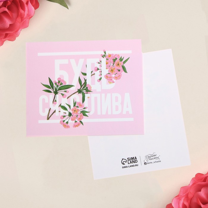 Открытка мини «Будь счастлива», цветы, 8,8 х 10,7 см
Открытка мини «Будь счастлива», цветы, 8,8 х 10,7 см
