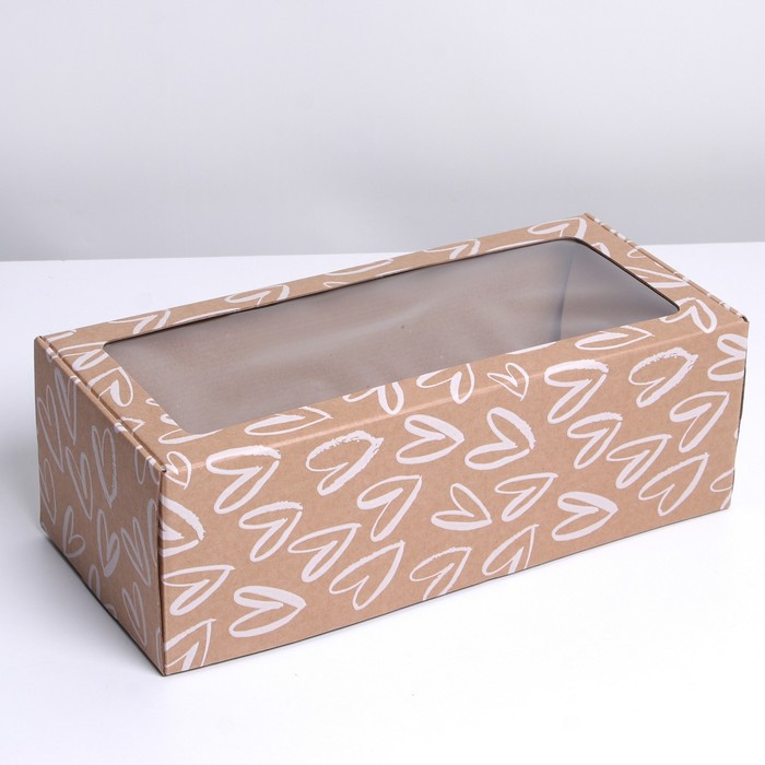 Коробка складная с PVC-окном «Сердца», 16 × 35 × 12 см 
Коробка складная с PVC-окном «Сердца», 16 × 35 × 12 см