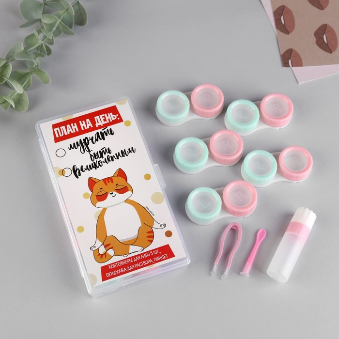 Контейнер для контактных линз «Котик», 5 шт
Контейнер для контактных линз «Котик», 5 шт