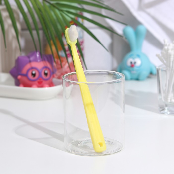 Зубная щётка, детская, 2-9 лет, 10 000 щетинок, 8 зон, ультрамягкая, жёлтая 
Зубная щётка, детская, 2-9 лет, 10 000 щетинок, 8 зон, ультрамягкая, жёлтая