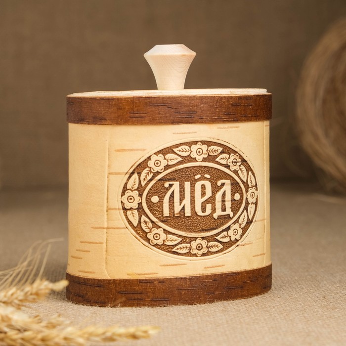 Туес "Мед", овальный, 13,5х8х15 см, береста
Туес "Мед", овальный, 13,5х8х15 см, береста