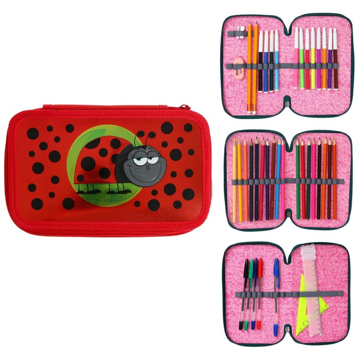 Пенал 3 секции 125 х 205 мм, с наполнением, 41 предмет, ламинированный картон, металлик, "Божья коровка"
Пенал 3 секции 125 х 205 мм, с наполнением, 41 предмет, ламинированный картон, металлик, "Божья коровка"