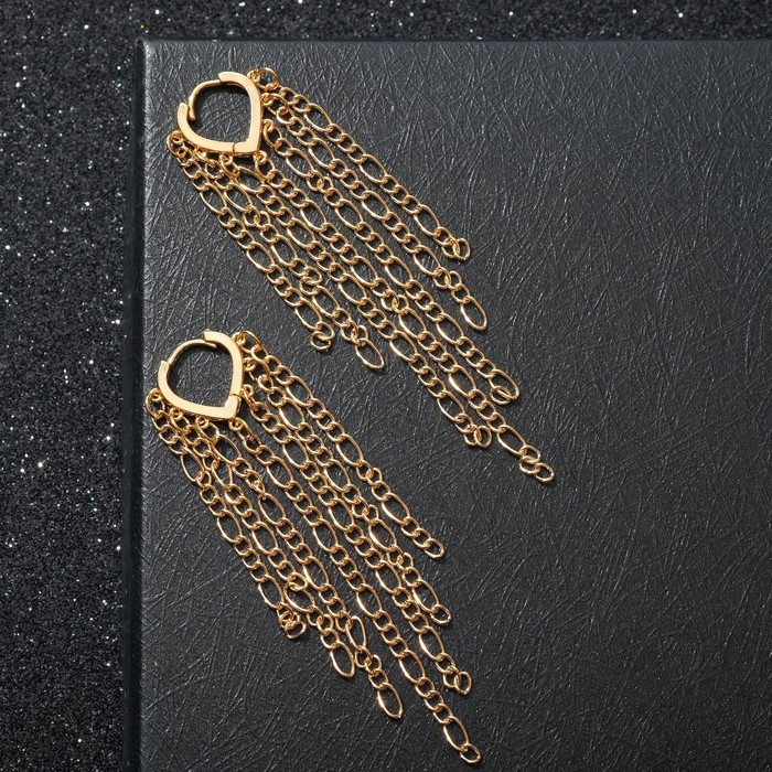 Серьги висячие "Цепочки" ступеньками, цвет золото, 9 см
Серьги висячие "Цепочки" ступеньками, цвет золото, 9 см