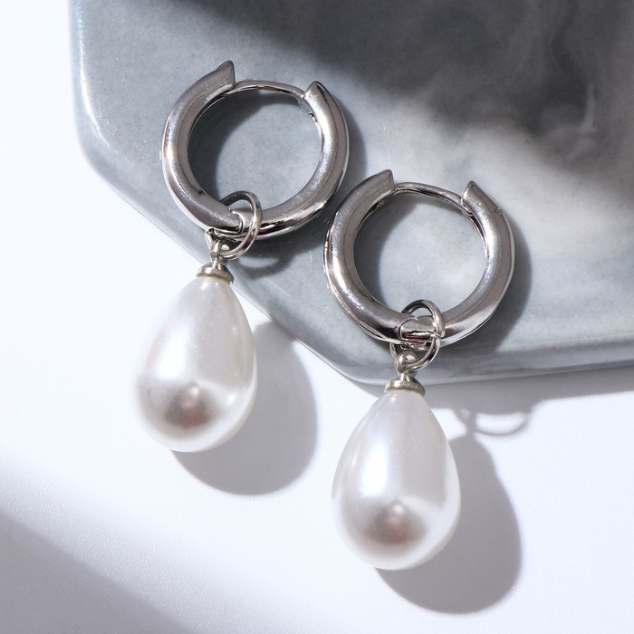 Серьги со съёмным элементом "Трансформер" жемчужная капля, цвет белый в серебре 
Серьги со съёмным элементом "Трансформер" жемчужная капля, цвет белый в серебре