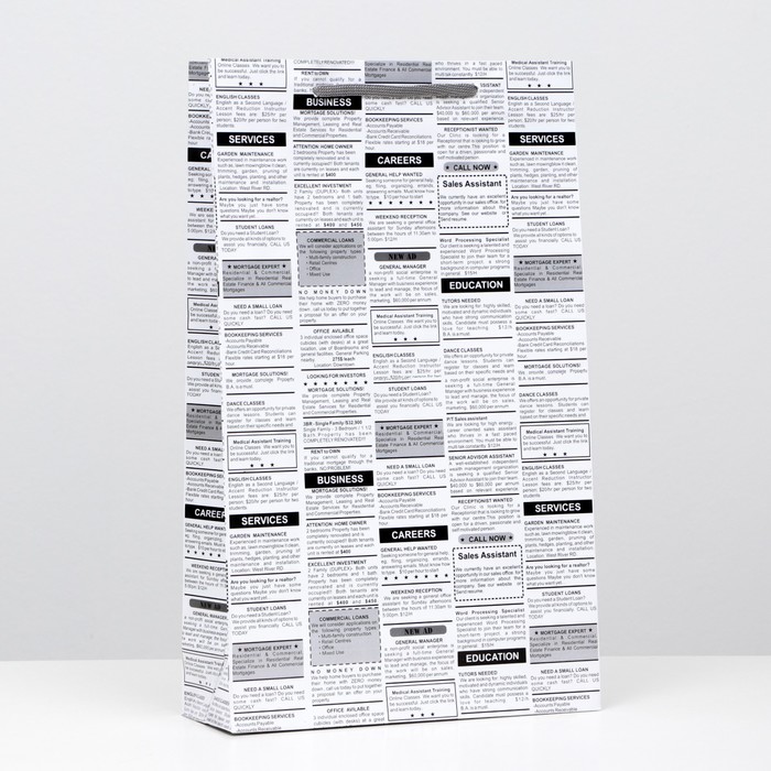 Пакет ламинированный "Газета", 40,5 х 24,8 х 9 см
Пакет ламинированный "Газета", 40,5 х 24,8 х 9 см