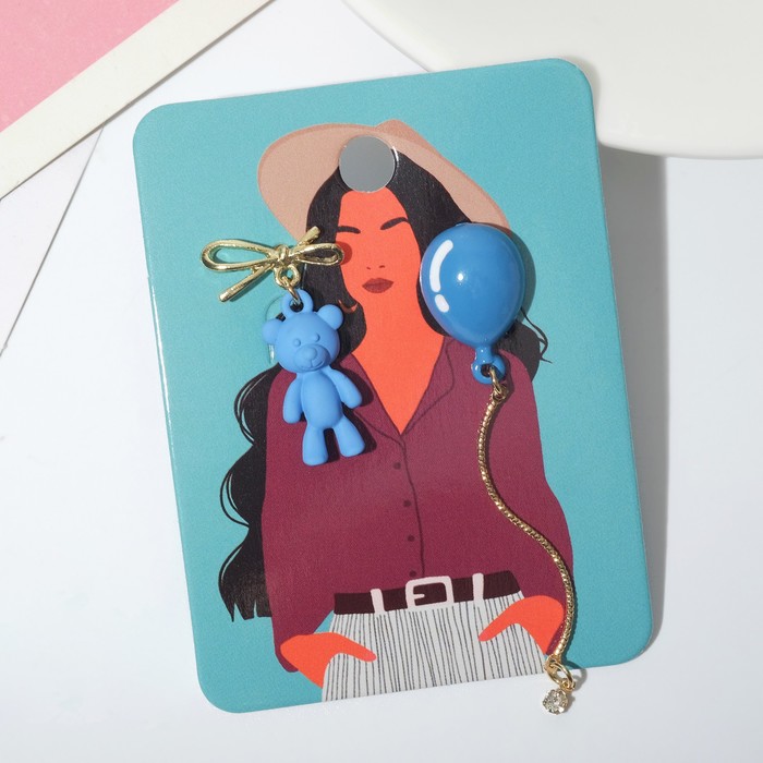 Серьги эмаль "Медведь и шарик", цвет синий в золоте
Серьги эмаль "Медведь и шарик", цвет синий в золоте