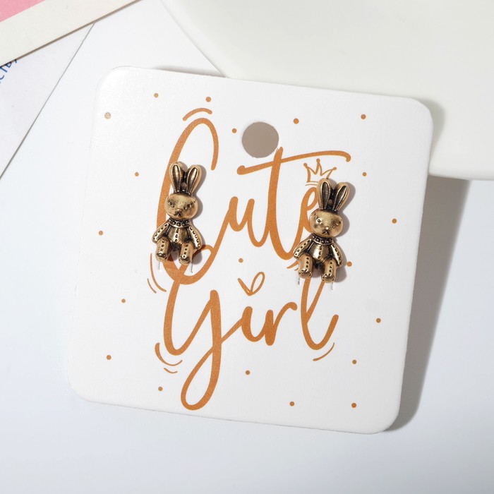 Серьги металл "Зайчонок", цвет чернёное золото
Серьги металл "Зайчонок", цвет чернёное золото