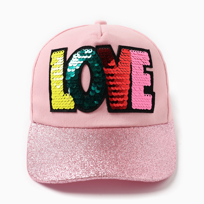 фото Кепка для девочки minaku "love" цвет розовый, р-р 52