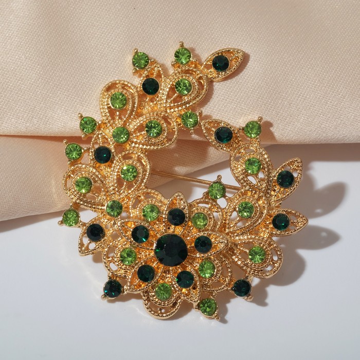 Брошь "Императрица" подкова, цвет зелёный в золоте
Брошь "Императрица" подкова, цвет зелёный в золоте