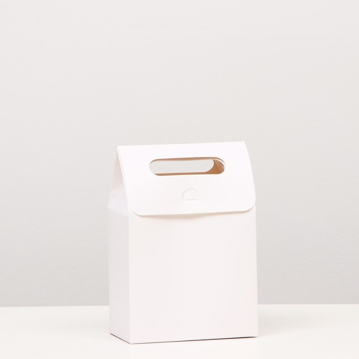 Коробка-пакет с ручкой, белая, 19 х 14 х 8 см
Коробка-пакет с ручкой, белая, 19 х 14 х 8 см