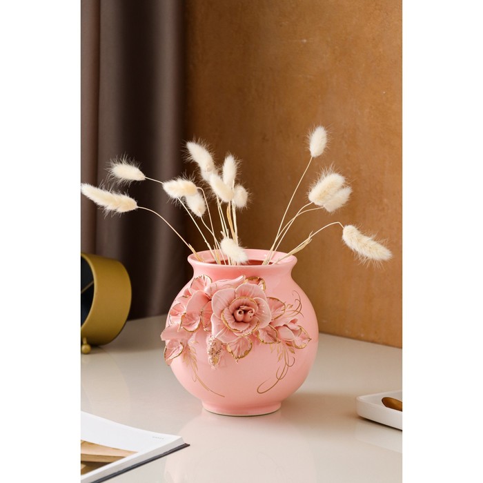 Ваза керамическая "Шар", настольная, розовая, лепка, 17 см, авторская работа 
Ваза керамическая "Шар", настольная, розовая, лепка, 17 см, авторская работа