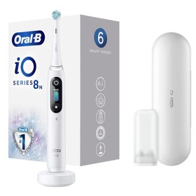 Электрическая зубная щётка Oral-B iO 8 White Alabaster, 6 режимов, Bluetooth, АКБ, белая
Электрическая зубная щётка Oral-B iO 8 White Alabaster, 6 режимов, Bluetooth, АКБ, белая