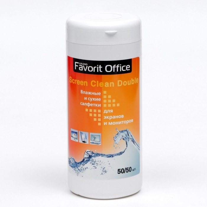 Набор салфеток Favorit Office Screen Clean Double, для экранов, 50 влажных/50 сухих
Набор салфеток Favorit Office Screen Clean Double, для экранов, 50 влажных/50 сухих