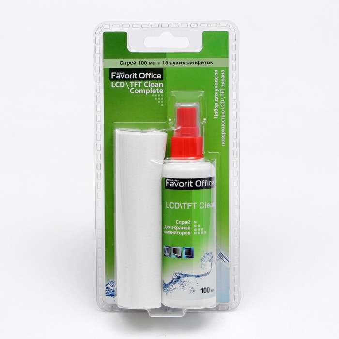 Набор Favorit Office Clean Complete, для ухода за экранами (LCD, TFT), спрей, 100 мл + 15 салфеток
Набор Favorit Office Clean Complete, для ухода за экранами (LCD, TFT), спрей, 100 мл + 15 салфеток