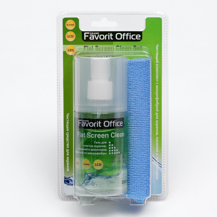 Набор Favorit Office Flat Screen Clean Set, для экранов и телевизоров, гель, 200 мл + микрофибра 
Набор Favorit Office Flat Screen Clean Set, для экранов и телевизоров, гель, 200 мл + микрофибра