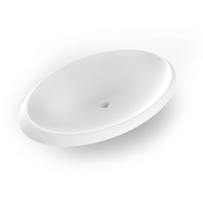 фото Раковина montebianco bolsena, накладная, овальная, 70 х 45 х 15 см, белая матовая