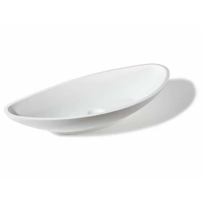 фото Раковина montebianco gondola, накладная, овальная, 69 х 32,5 х 13,5 см, белая матовая