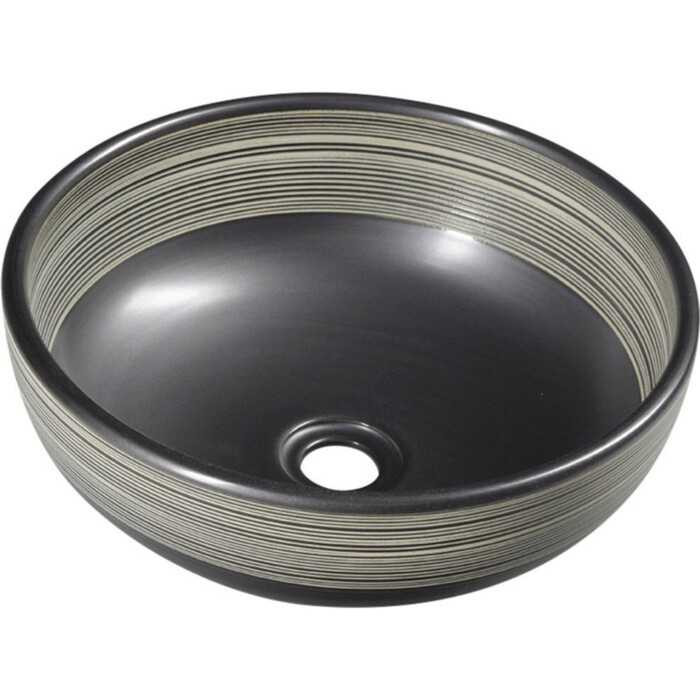 фото Раковина sapho taurus priori, на столешницу, 41x15 см, черный/белый