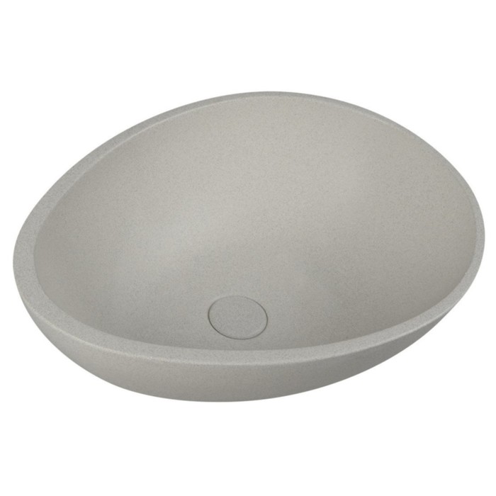 фото Раковина sapho punc, на столешницу, со сливом, 53x39 см, белый песчаник