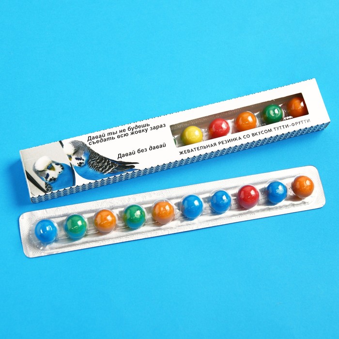 Жевательная резинка «Давай без давай», вкус: тутти-фрутти, 20 г.
Жевательная резинка «Давай без давай», вкус: тутти-фрутти, 20 г.